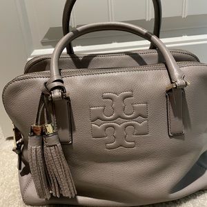 Used Tory Burch grey taupe handbag